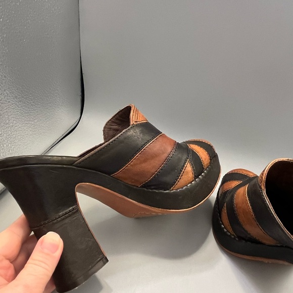 Frye Boots Goldie Mule Womens 8M Brown Leather Platform Heels Shoes Retro Y2K - Picture 10 of 12